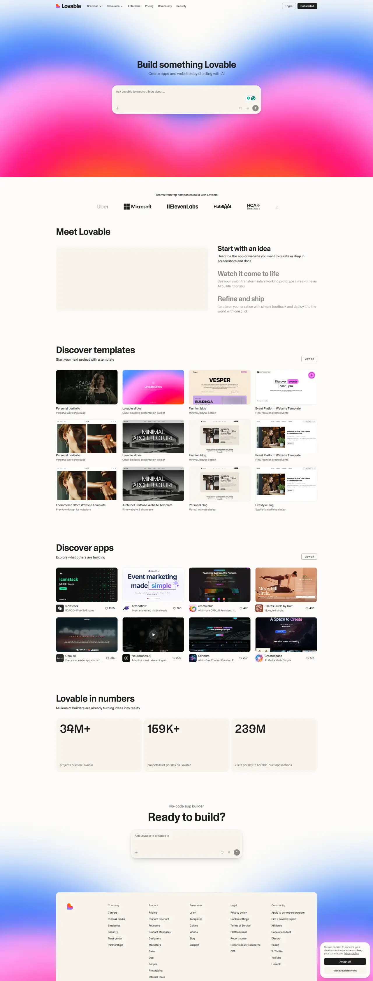 Lovable — website screenshot