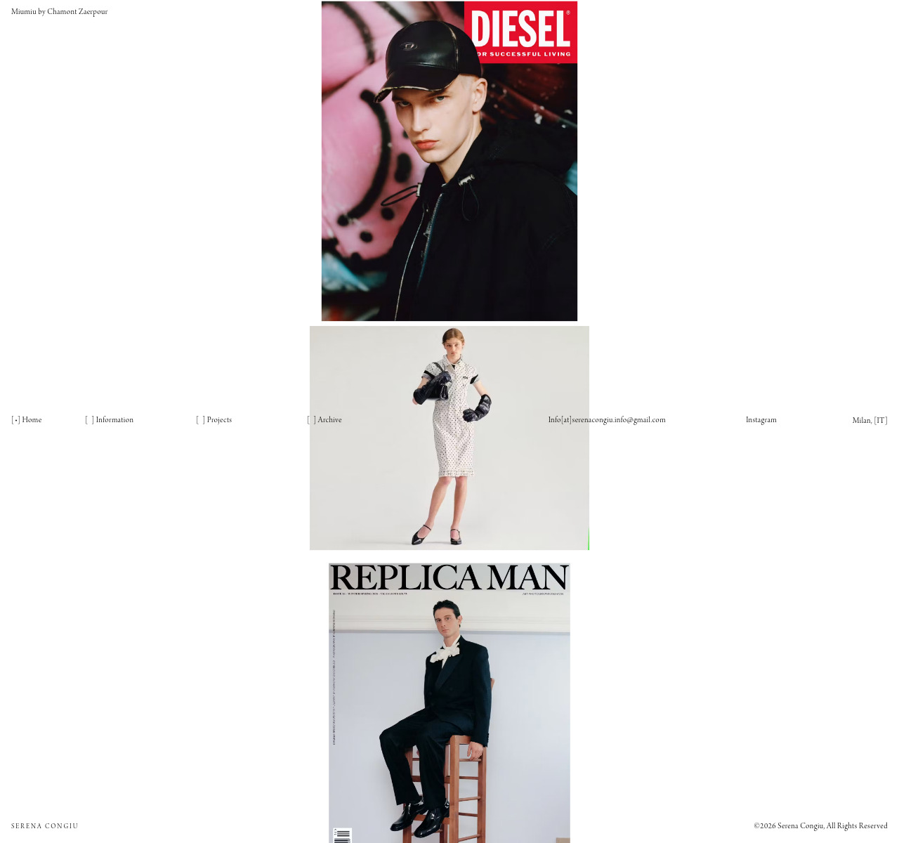 Serena Congiu homepage design — Fashion