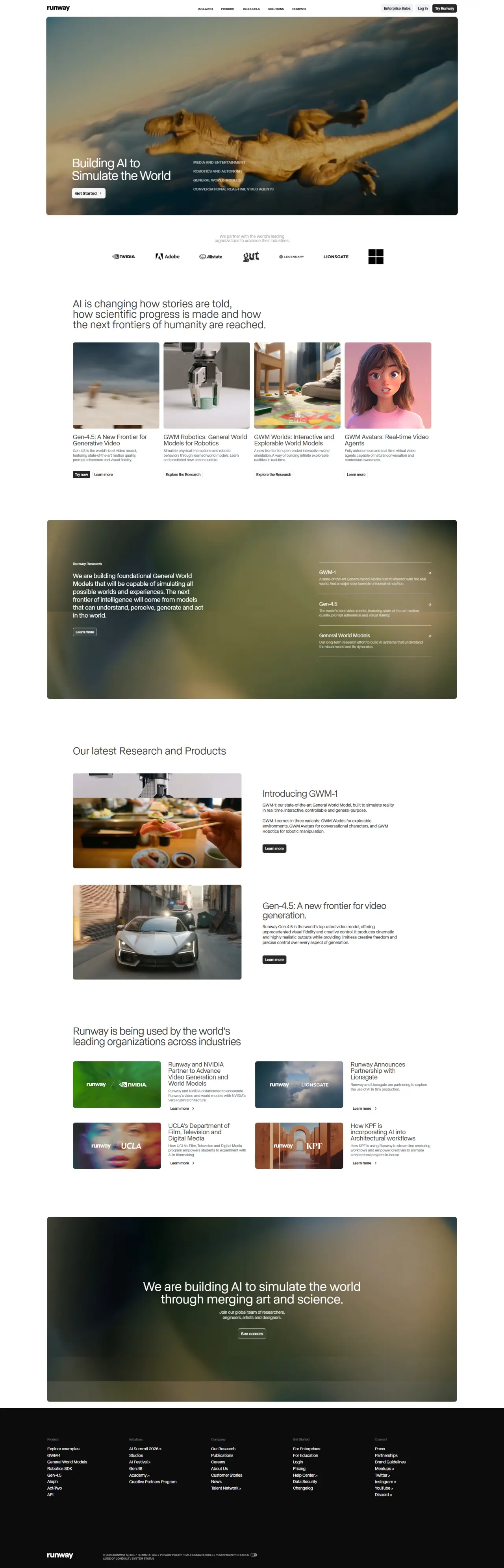 Runway — website screenshot