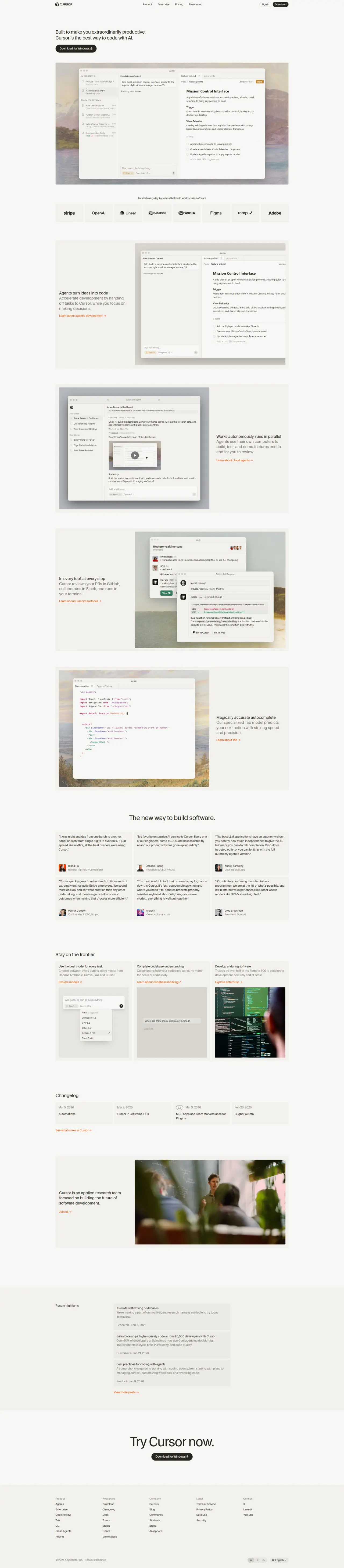 Cursor — website screenshot