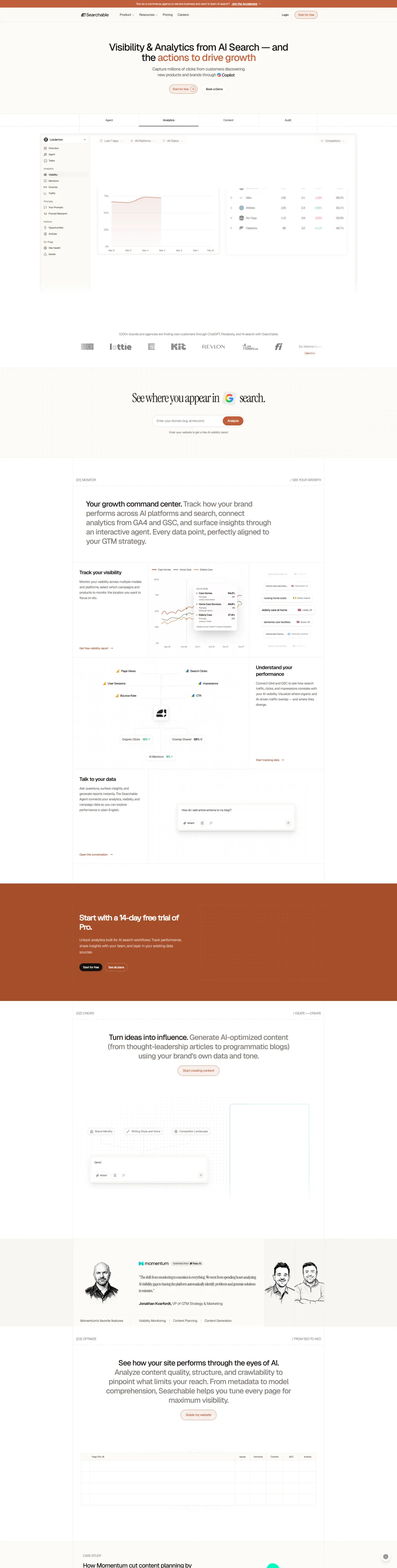 Searchable — website screenshot