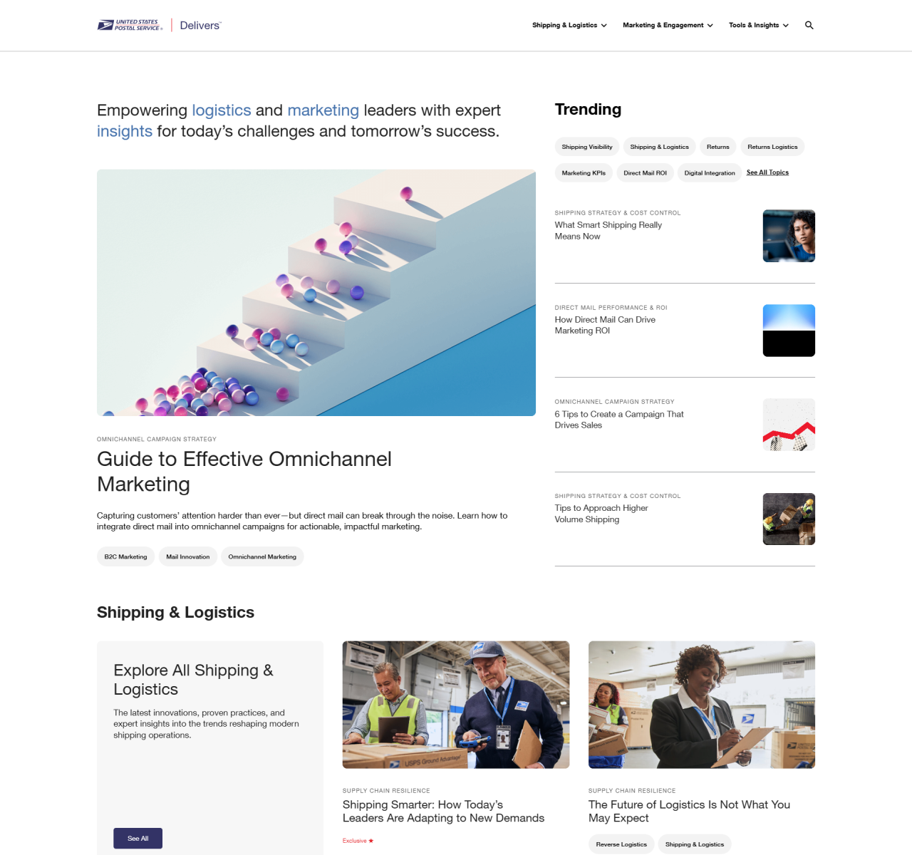 USPS Delivers — website screenshot