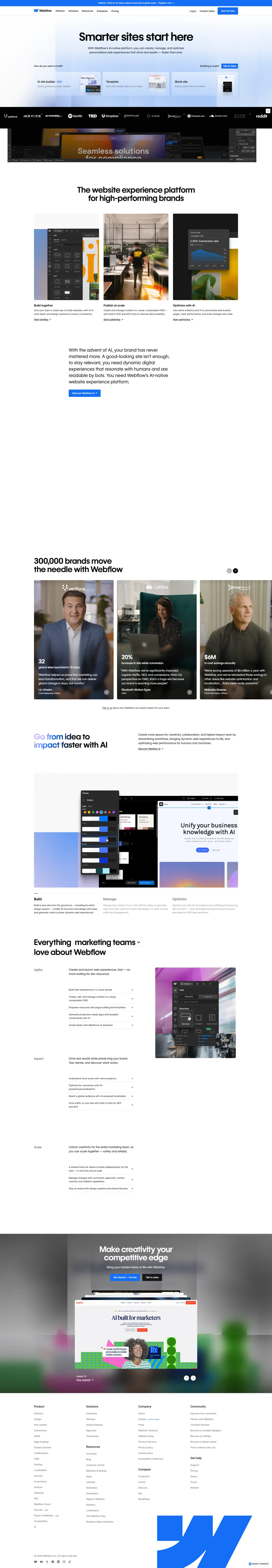 Webflow — website screenshot