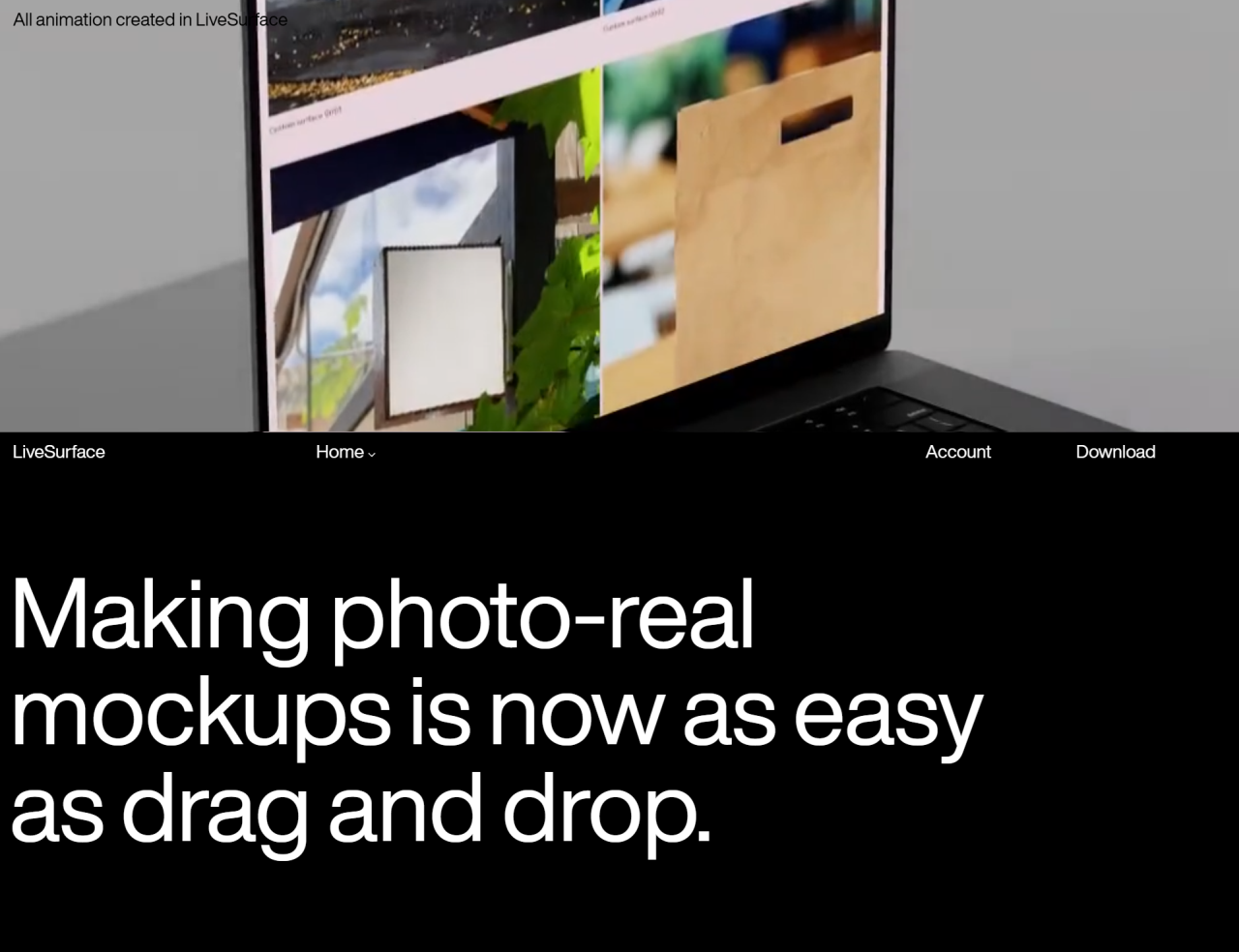 LiveSurface — website screenshot