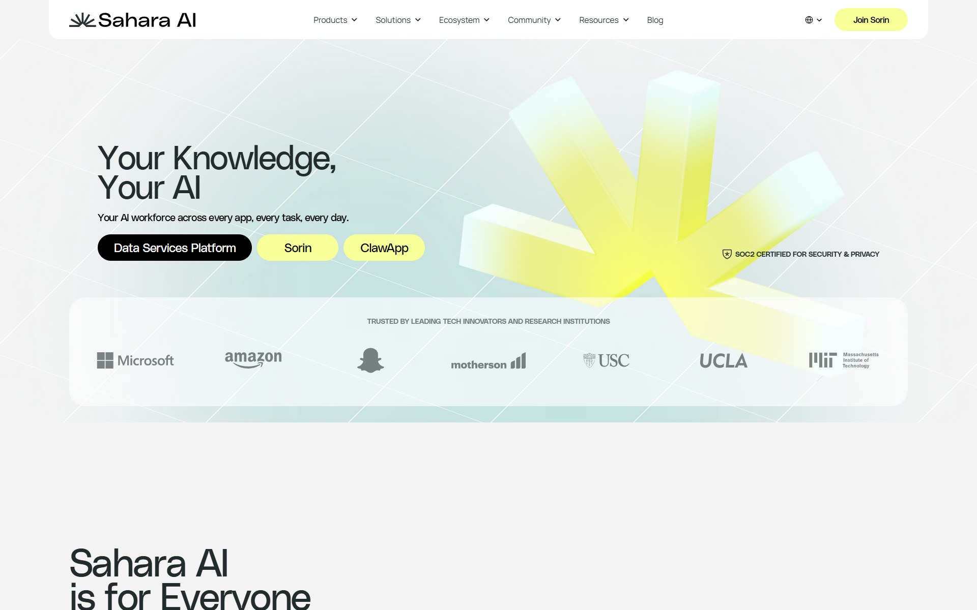 Sahara AI — website screenshot