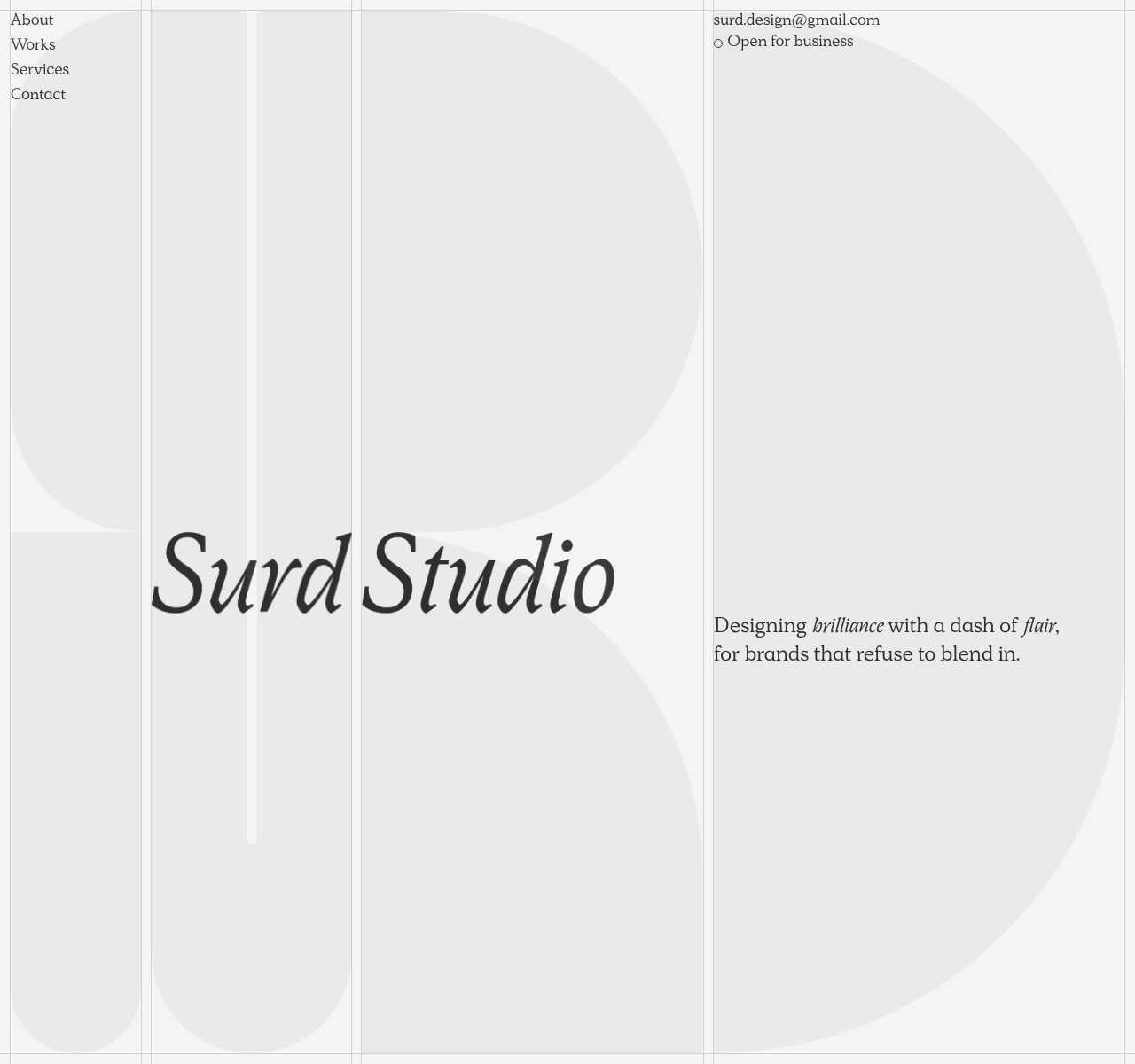 Surd Studio — full homepage design, a advertising website