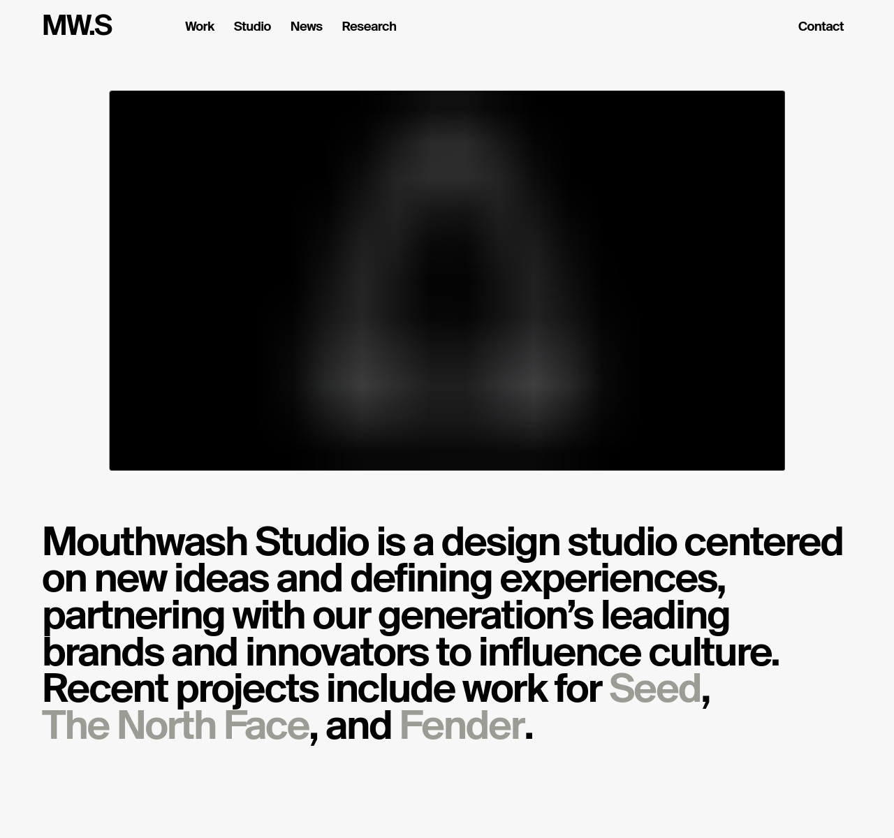MOUTHWASH Studio — full homepage design, a advertising website