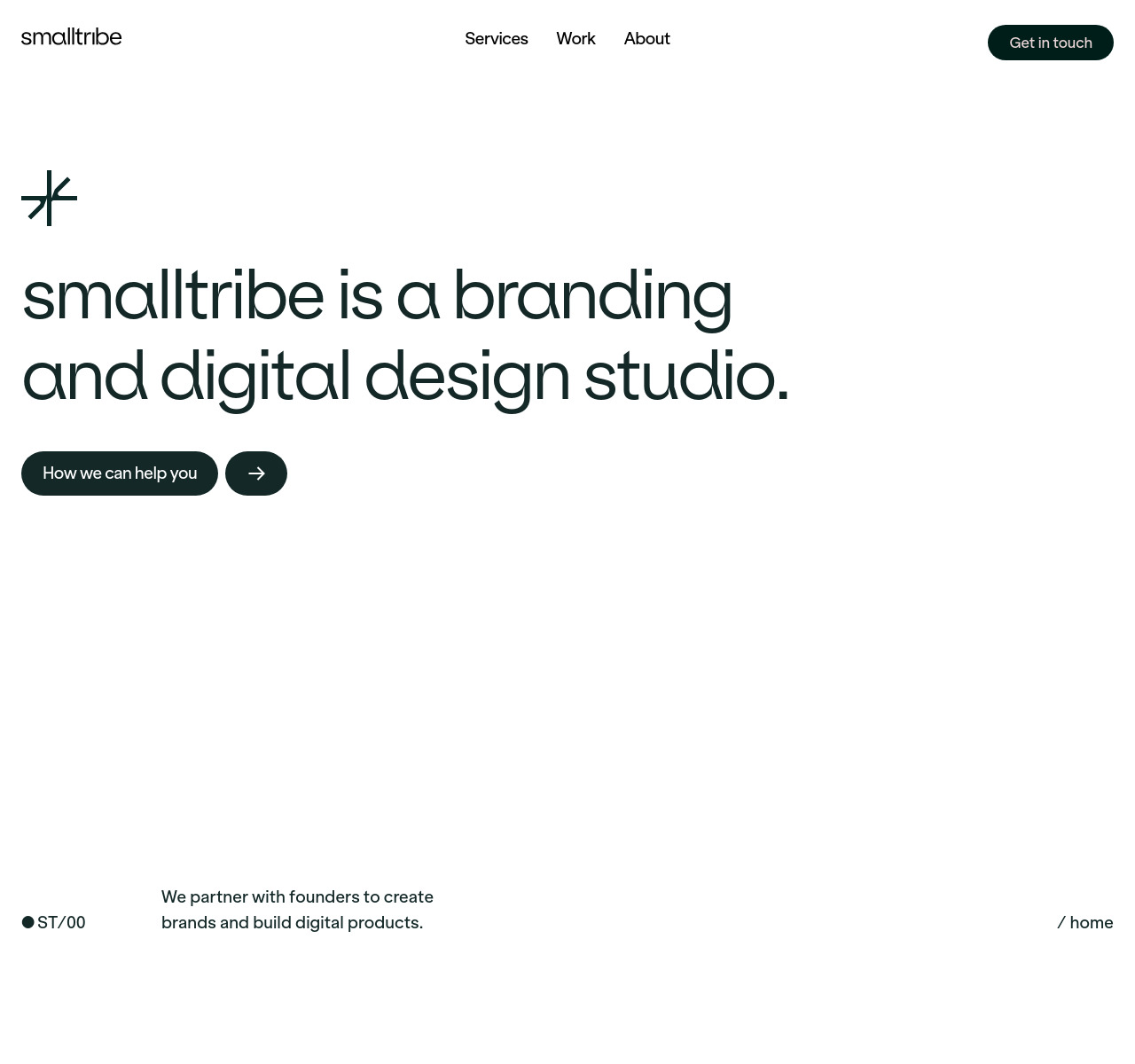 Smalltribe — full homepage design, a production website