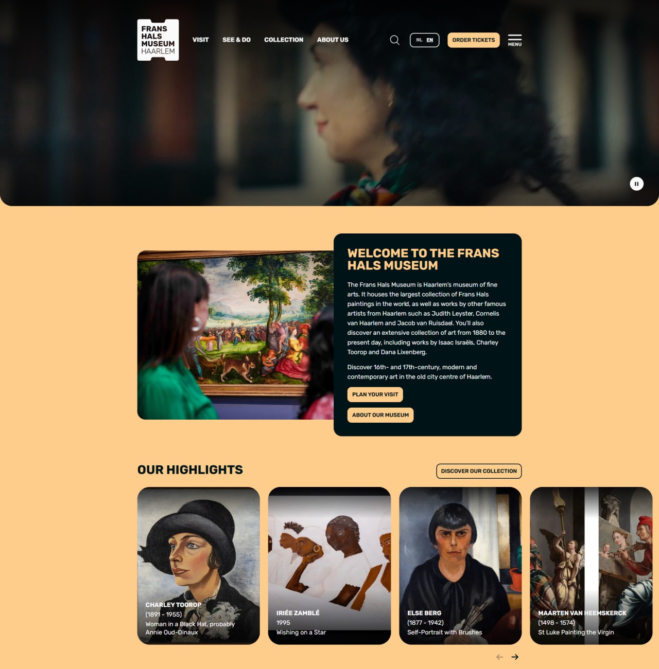 Frans Hals Museum — full homepage design, a culture website