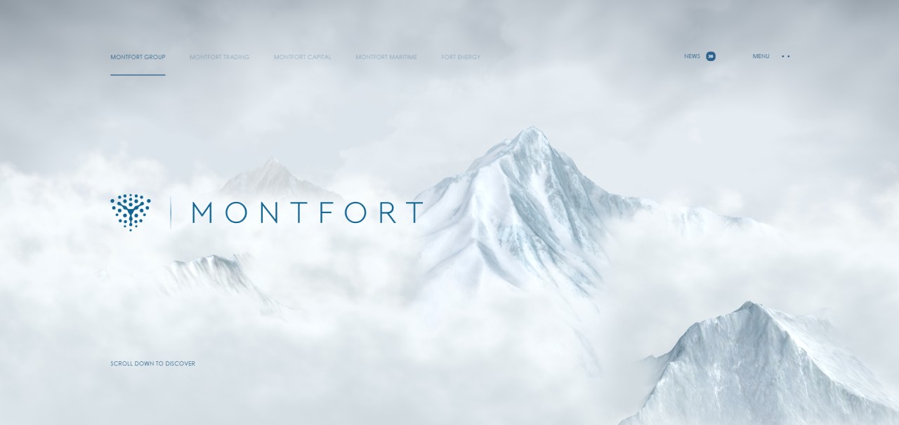 Montfort — full homepage design, a finance website