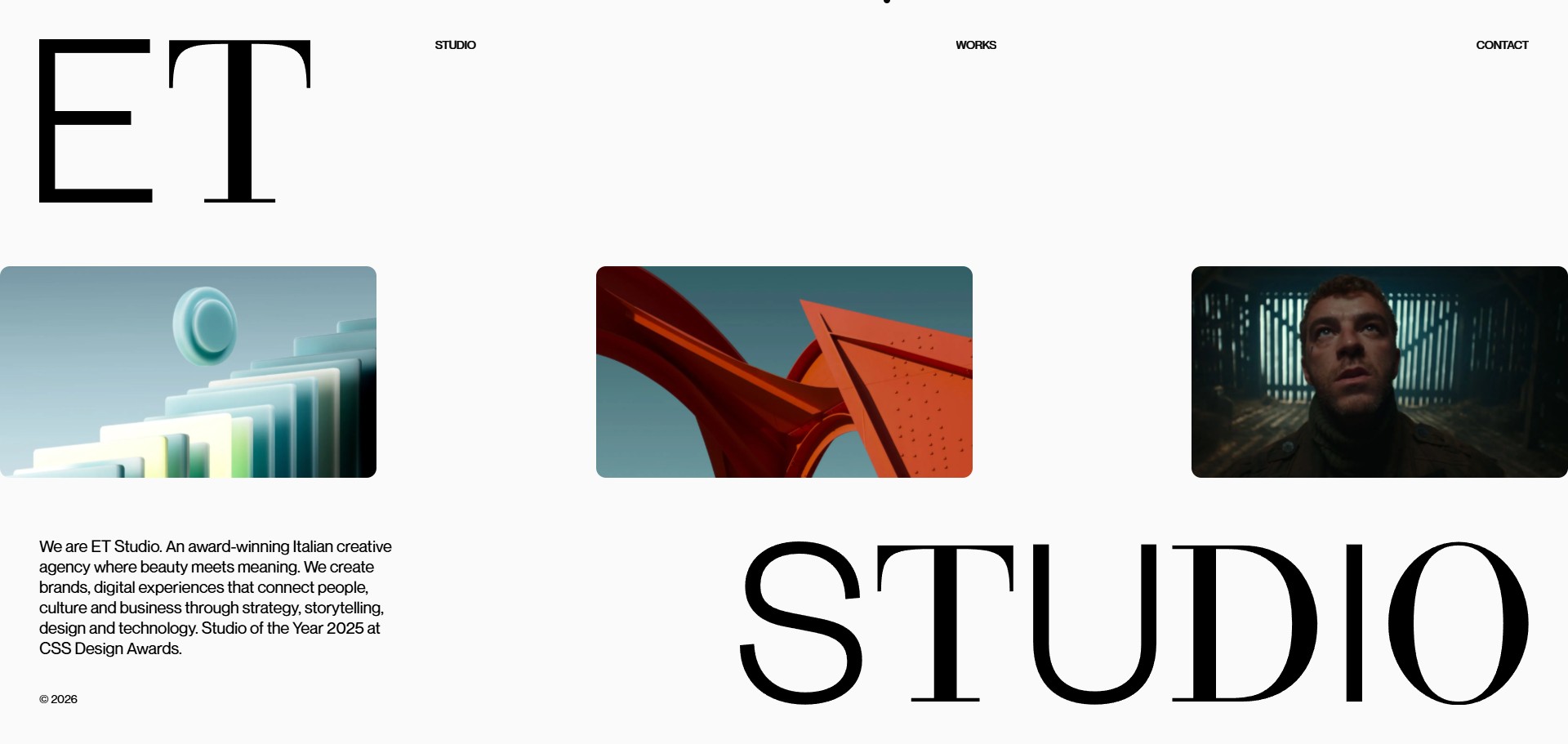 ET Studio — full homepage design, a advertising website
