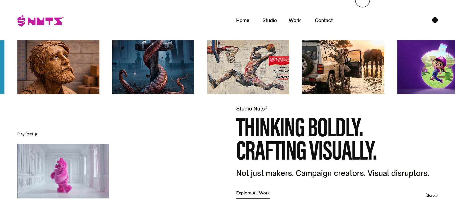 Studio Nuts — full homepage design, a advertising website