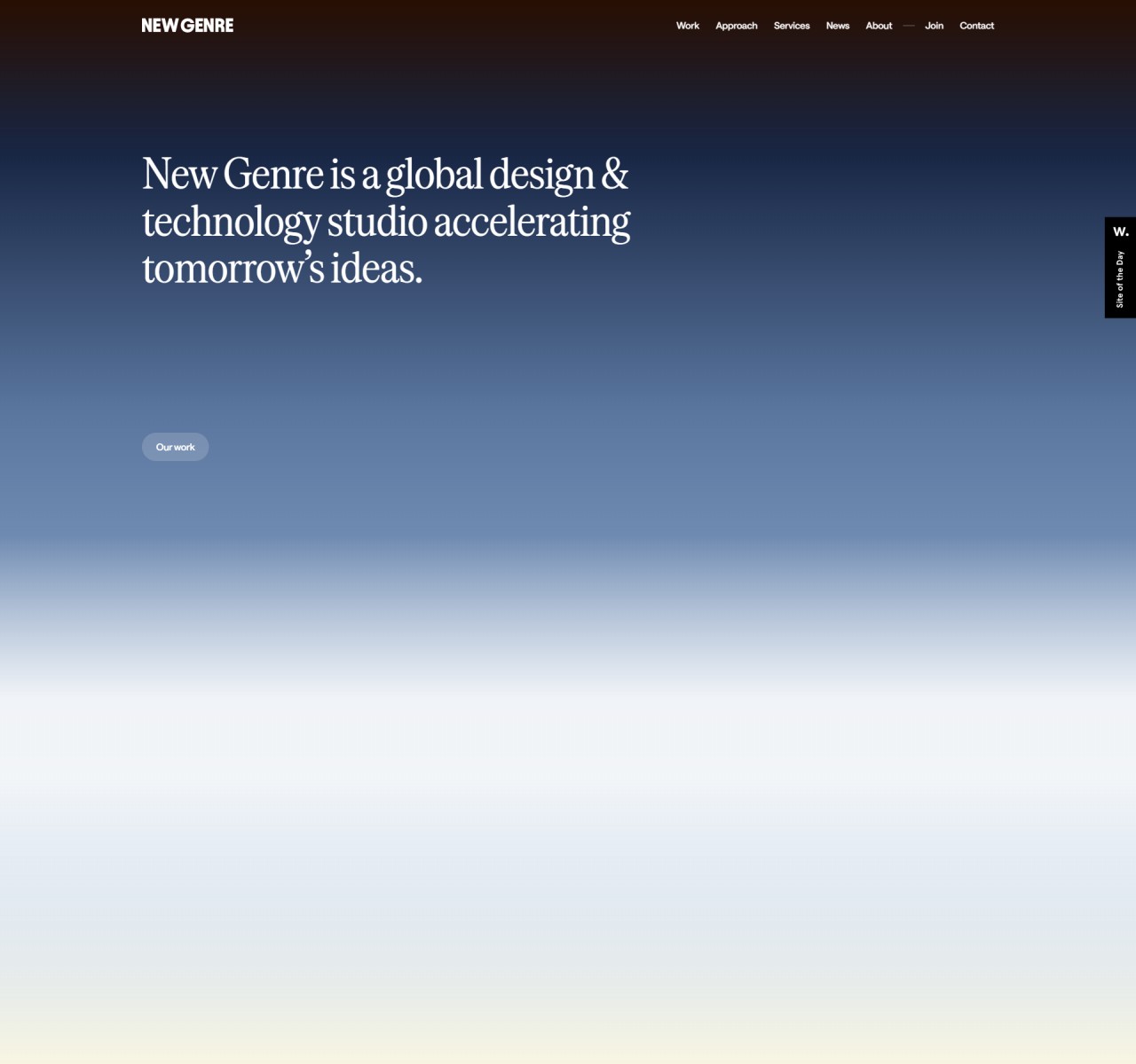 New Genre Studio — full homepage design, a service website