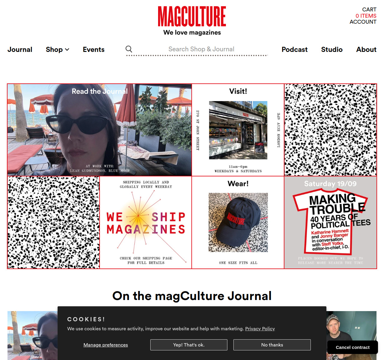 magCulture — full homepage design, a magazine website