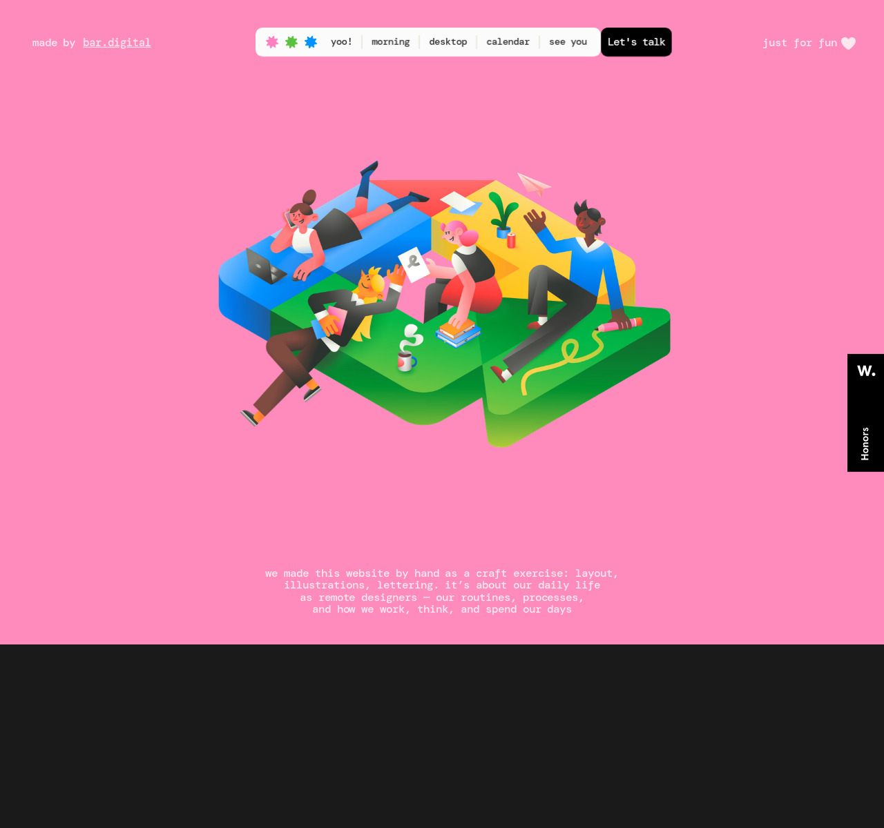 bar.digital — full homepage design, a illustration website
